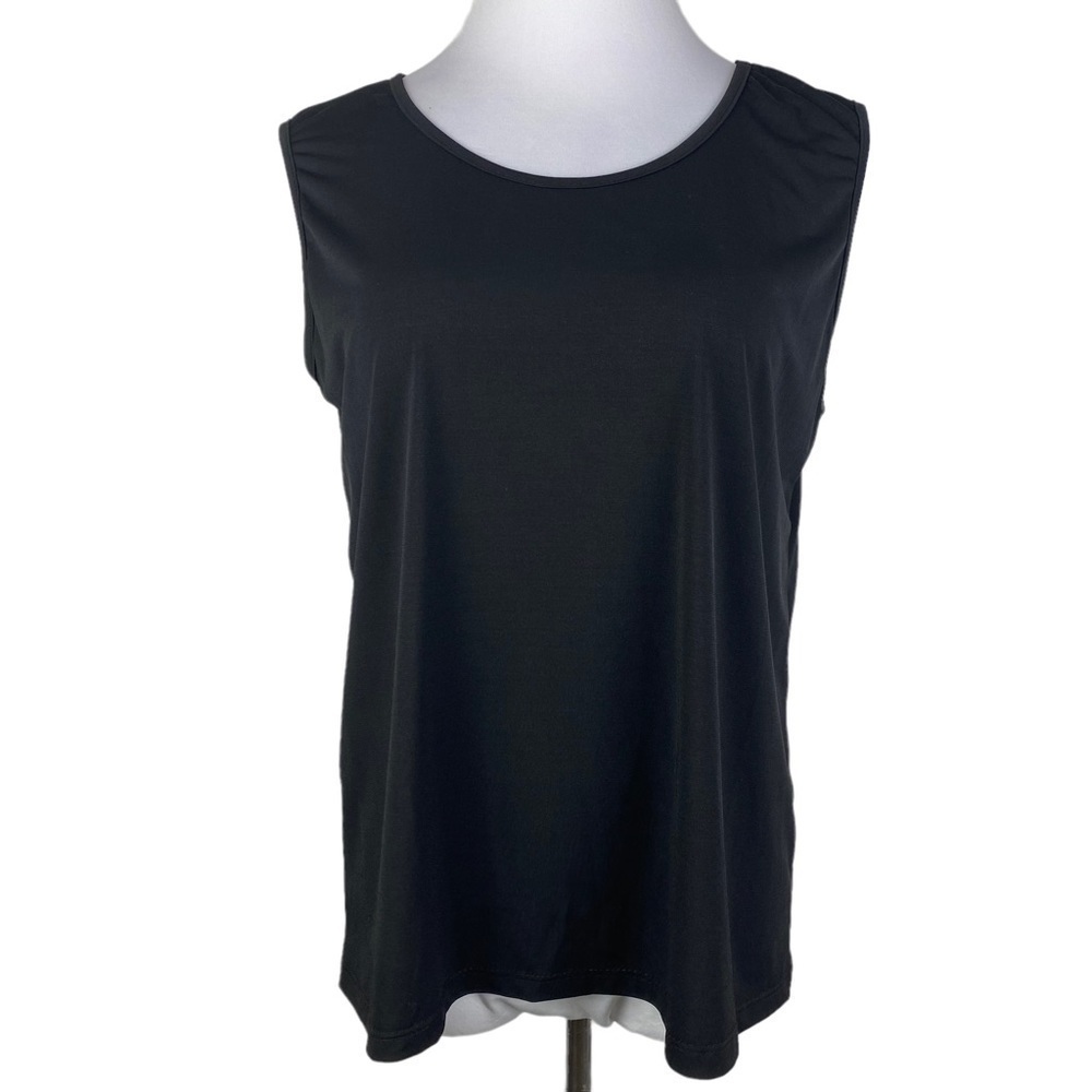 Collections Etc. Black Sleeveless Scoop‎ Neck Blouse Women's Large